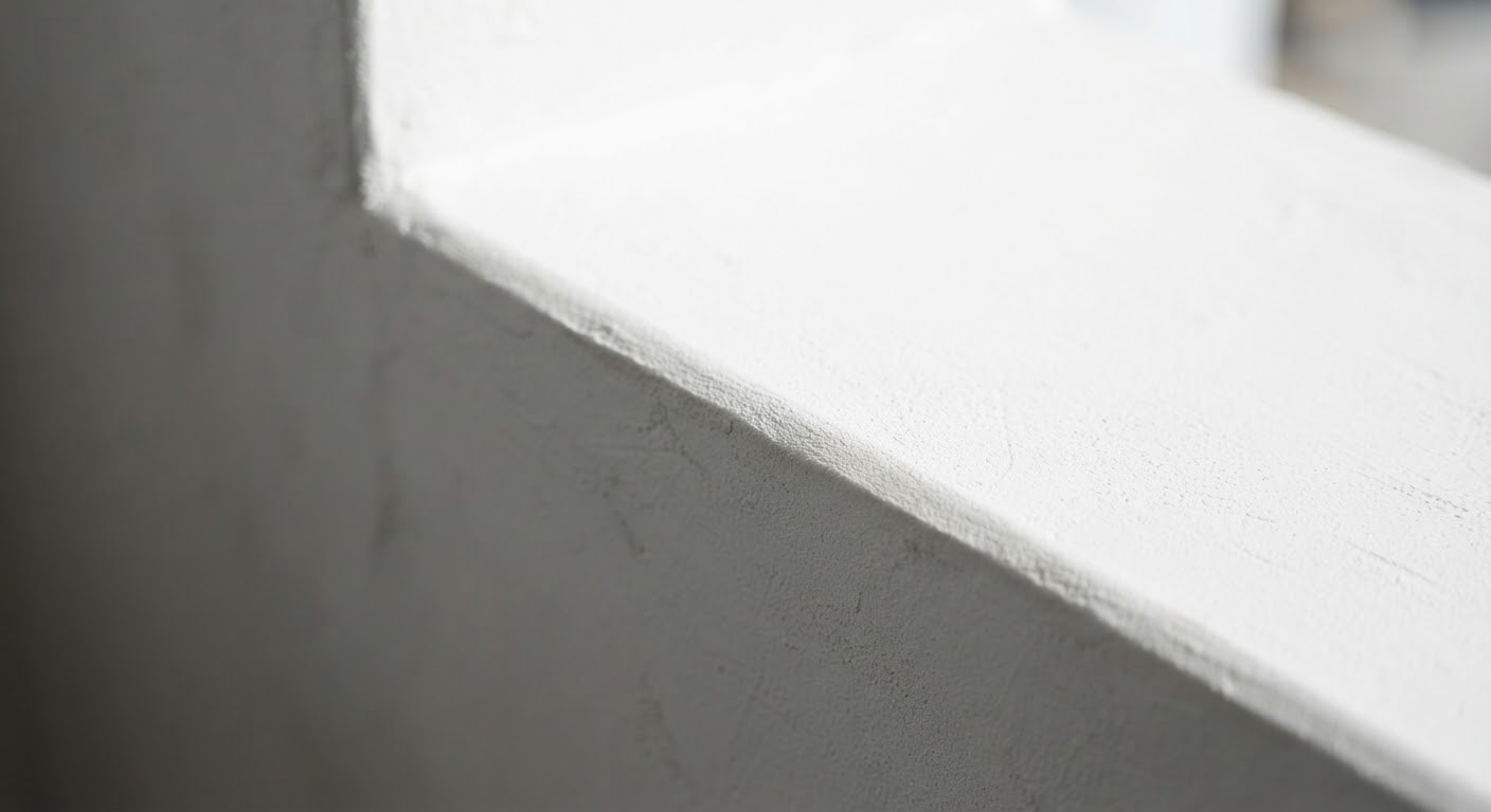 Textura arquitectónica iluminada por una entrada de luz natural.
